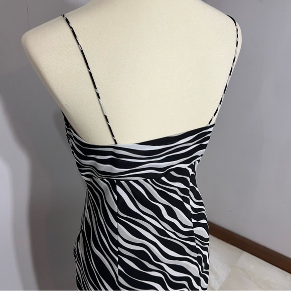 Vintage Express Y2K zebra animal print mini dress small party summer Dainty Rare - Picture 5 of 13